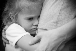 Child injury stressed hug adult