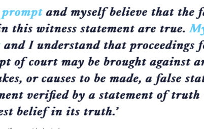 Can AI draft a witness statement for a client or witness?