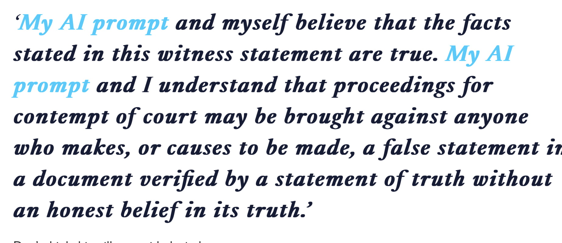 Can AI draft a witness statement for a client or witness?